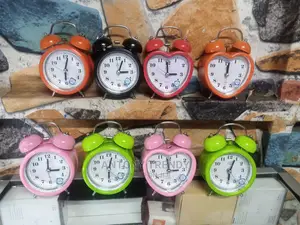 Green Circular Alarm Clocks Vintage.