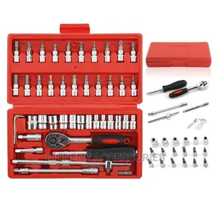 46pc 1⁄4" 1/4inch Ratchet Socket Set With Allen Key Hex Head
