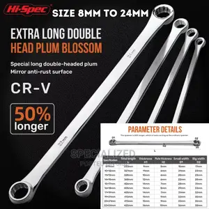Extra-Long Double End Ring Spanner Set - Metric,