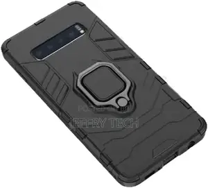 Samsung S10 Plus, Hard Back Kickstand Cover With Metal Finge