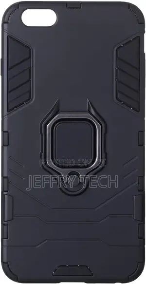 Back Cover With Metal Ring for Apple iPhone 6 Plus - Black