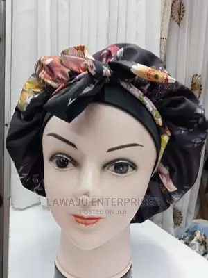Flowered Satin Bonnet