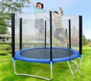 Round Trampoline With Safety Enclosure And Ladder