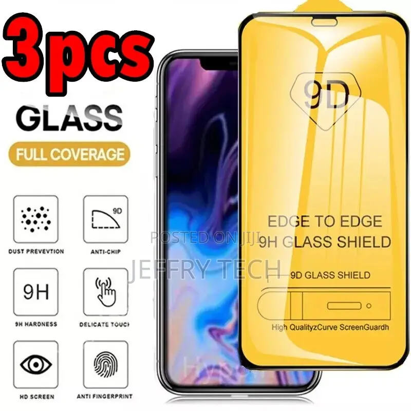3X Tempered Glass Screen Protector Full Cover for iPhone 13
