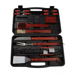 BBQ Kit Barbecue Set Carrying Cases Wood Spatula Fork Skewer