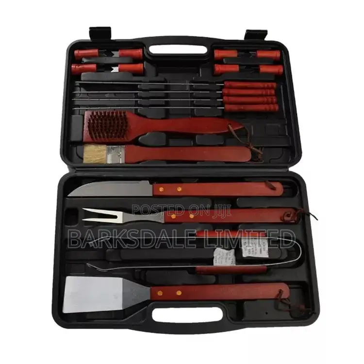 BBQ Kit Barbecue Set Carrying Cases Wood Spatula Fork Skewer