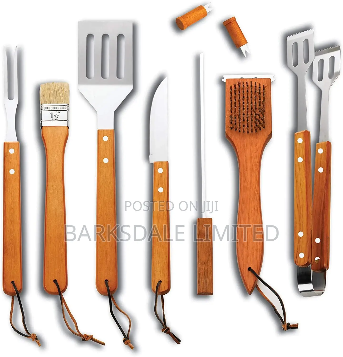 BBQ Kit Barbecue Set Carrying Cases Wood Spatula Fork Skewer