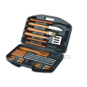 BBQ Kit Barbecue Set Carrying Cases Wood Spatula Fork Skewer
