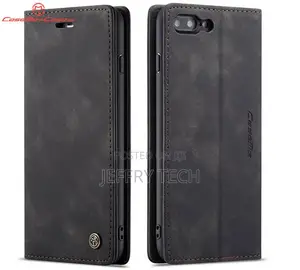 Caseme iPhone 7 Plus Wallet Kickstand Magnetic Flip Case Bla