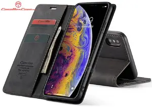Caseme iPhone XS Max Retro Wallet Magnetic Stand Case Black