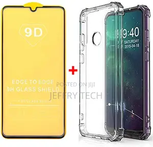 Case for Huawei Y6p With 9D Tempered Glue Glass Screen Prote