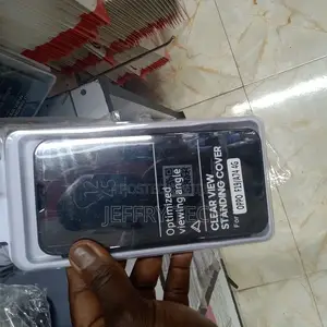 Cover for Oppo A74 Clear View Mirror Flip Cover (Black)