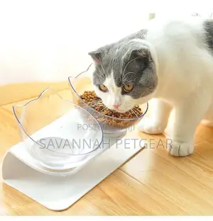 Luxury Elevated Cat Food Bowl Double Diner, Anti-Slip Bottom