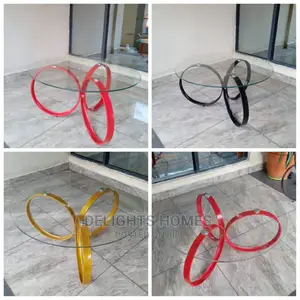 Round Glass Table With Spiral Stands