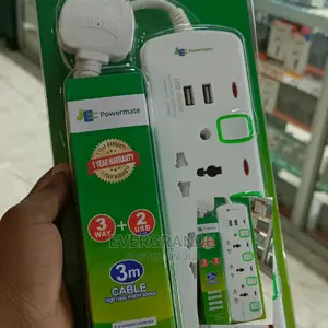 Extension 3 Way Power Mate With Two USB and Surge