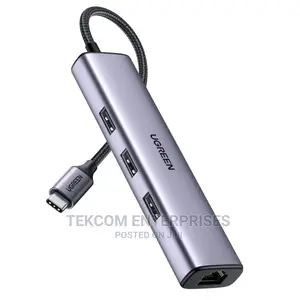 UGREEN USB-C to USB 3.0 Hub (3 Ports) + Gigabit Ethernet Wit