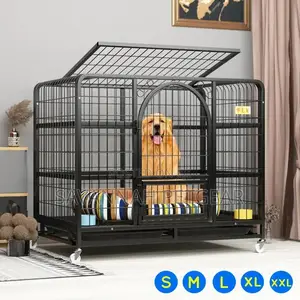 Heavy Duty Dog Crate, + Wheels Toilet Tray, Dog Kennel - XXL