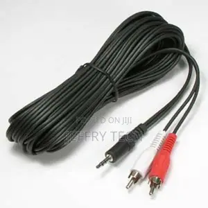 3.5mm 1/8" Stereo Male Aux Plug to 2 RCA Male Audio Cable Co