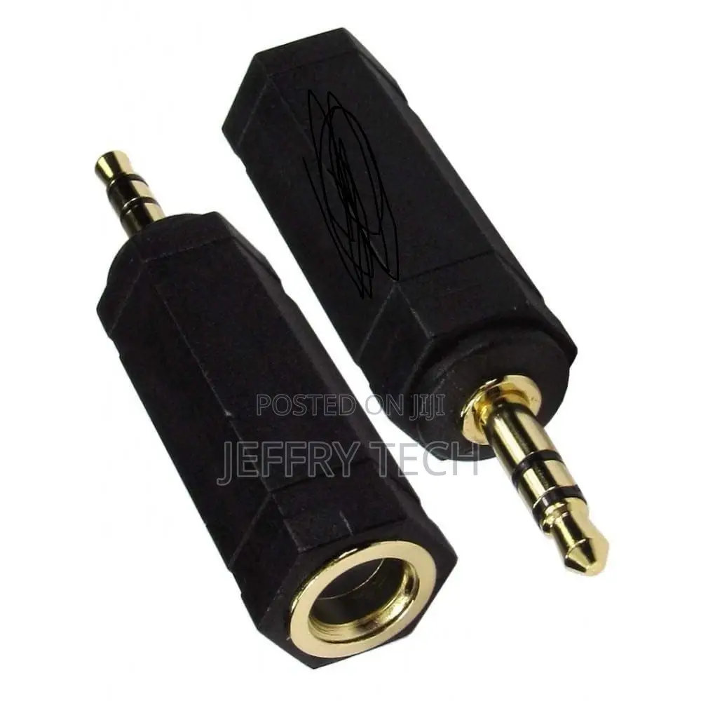 6.35mm 1/4 Socket to Stereo 3.5mm Jack Plug Adapter Headphon