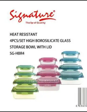 Set of 4 Glass Storage Bowls