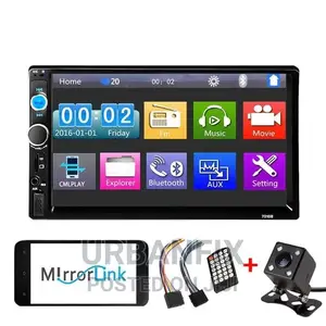 Doube Din 7 Inch Radio With Fm, Usb + Free Reverse Camera