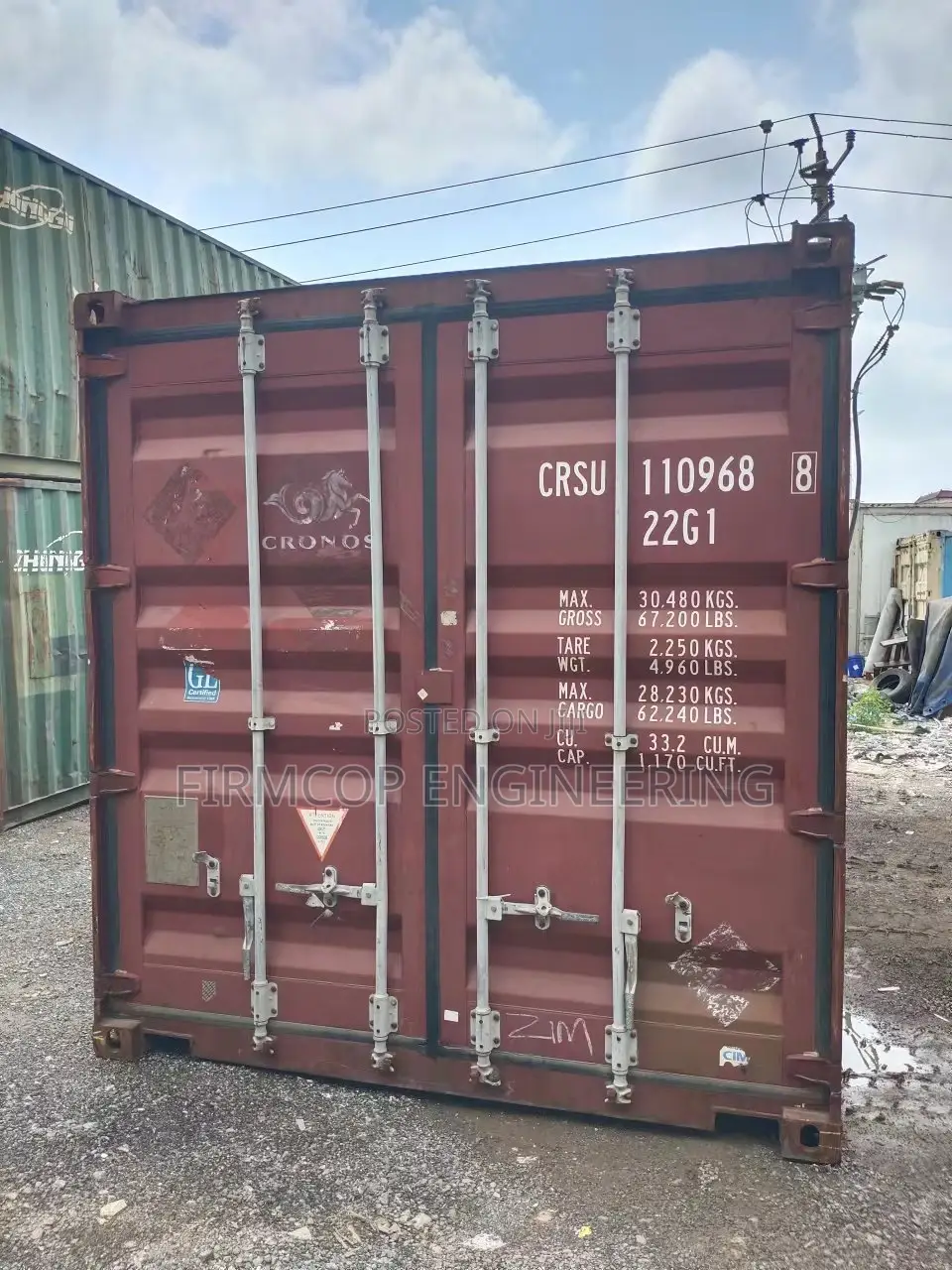 20ft Dry Container for Sale - Cronos Make
