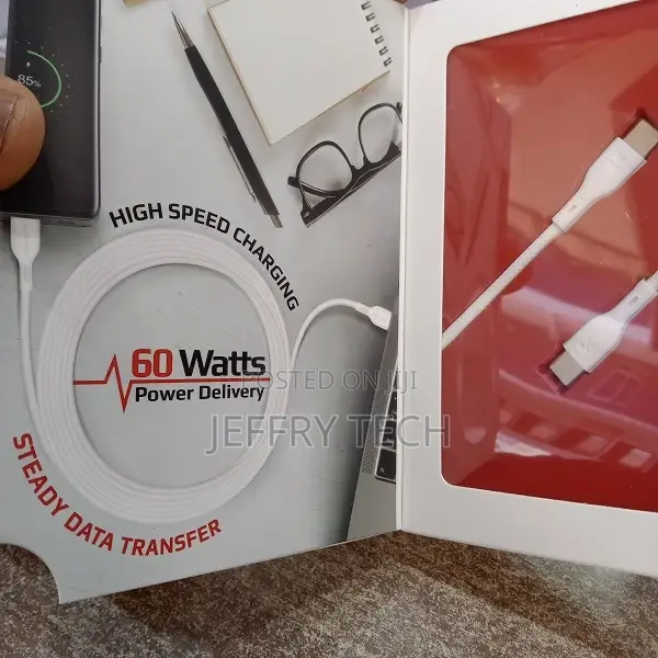 Promate USB-C to USB-C Cable, Ultra-Fast 60W Power Delivery