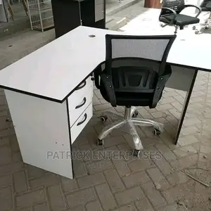 Executive Office Lshaped Desk 4 by 4 Fitts Plus Mesh Chair