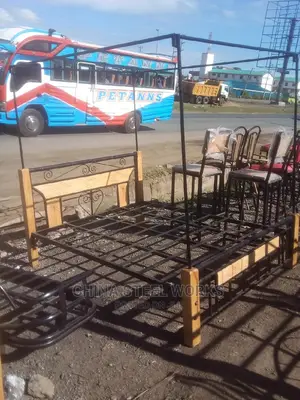 4 by 6 Metalic Frame Hardwood Stands With Net Stand
