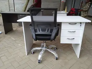 1.2 Mtrs White Office Desk Plus Low Back Recliner Mesh Chair