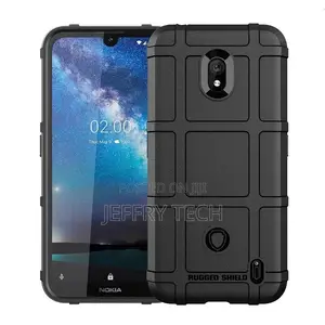 Grid Texture Tough Shockproof Case for Nokia 1 Plus - Black