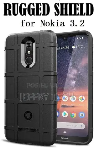 Rugged Shield TPU Phone Case for Nokia 3.2 (Black)