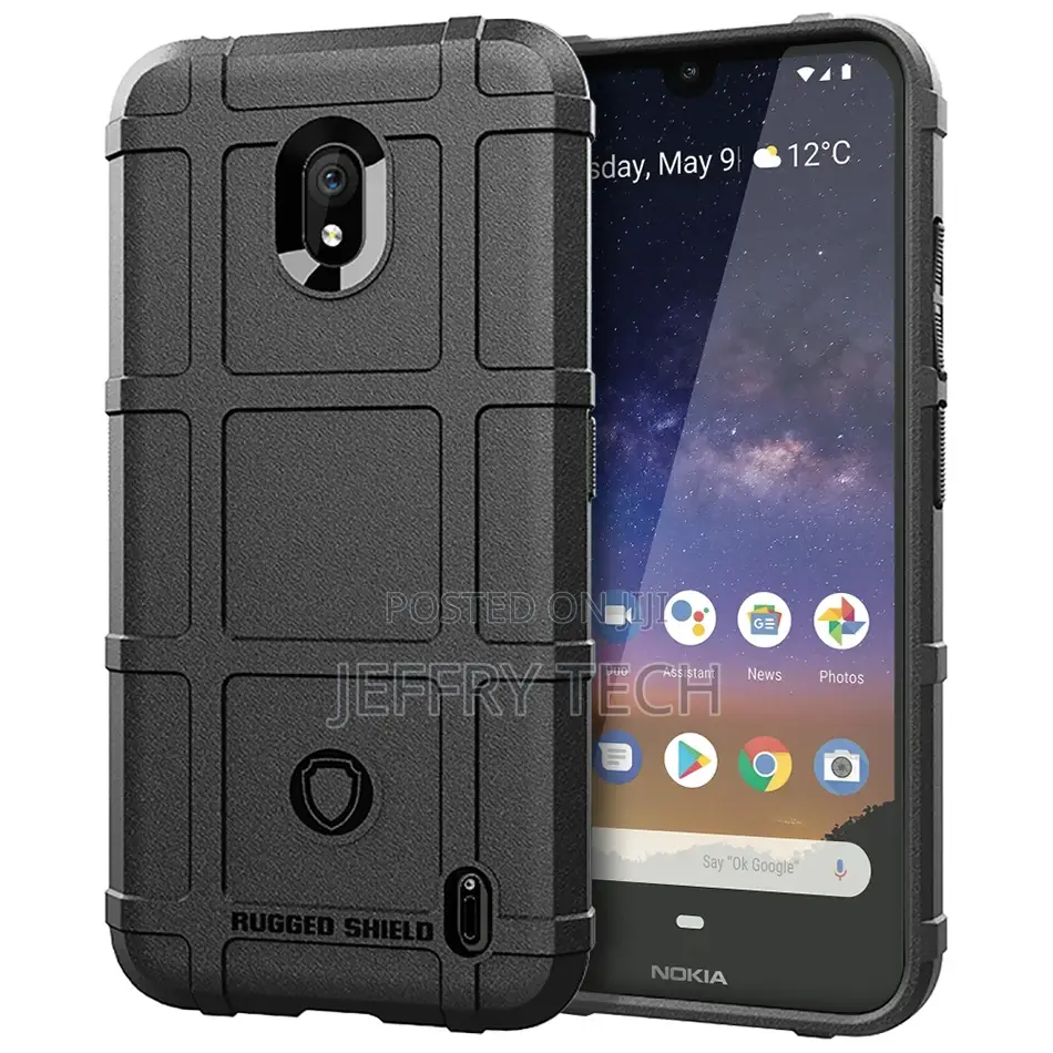 Anti-Shock Grid Texture Shockproof Case for Nokia 2.2 - Blac