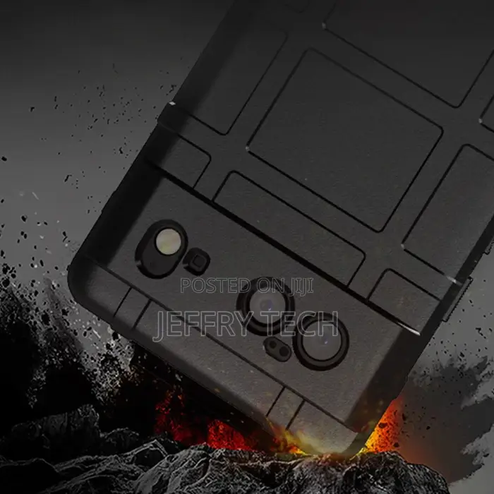 Anti-Shock Grid Texture Tough Case for Google Pixel 6 - Blac