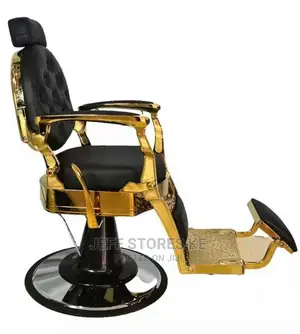 Golden Plated Reclining Barber Chairs