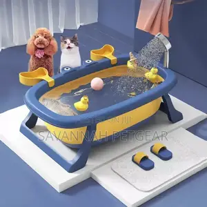 Elevated Foldable Pet Bathtub for Dogs Cats