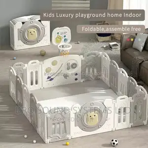 Kids Play Pen / Yard With Mat, Slide, Pony Other Toys