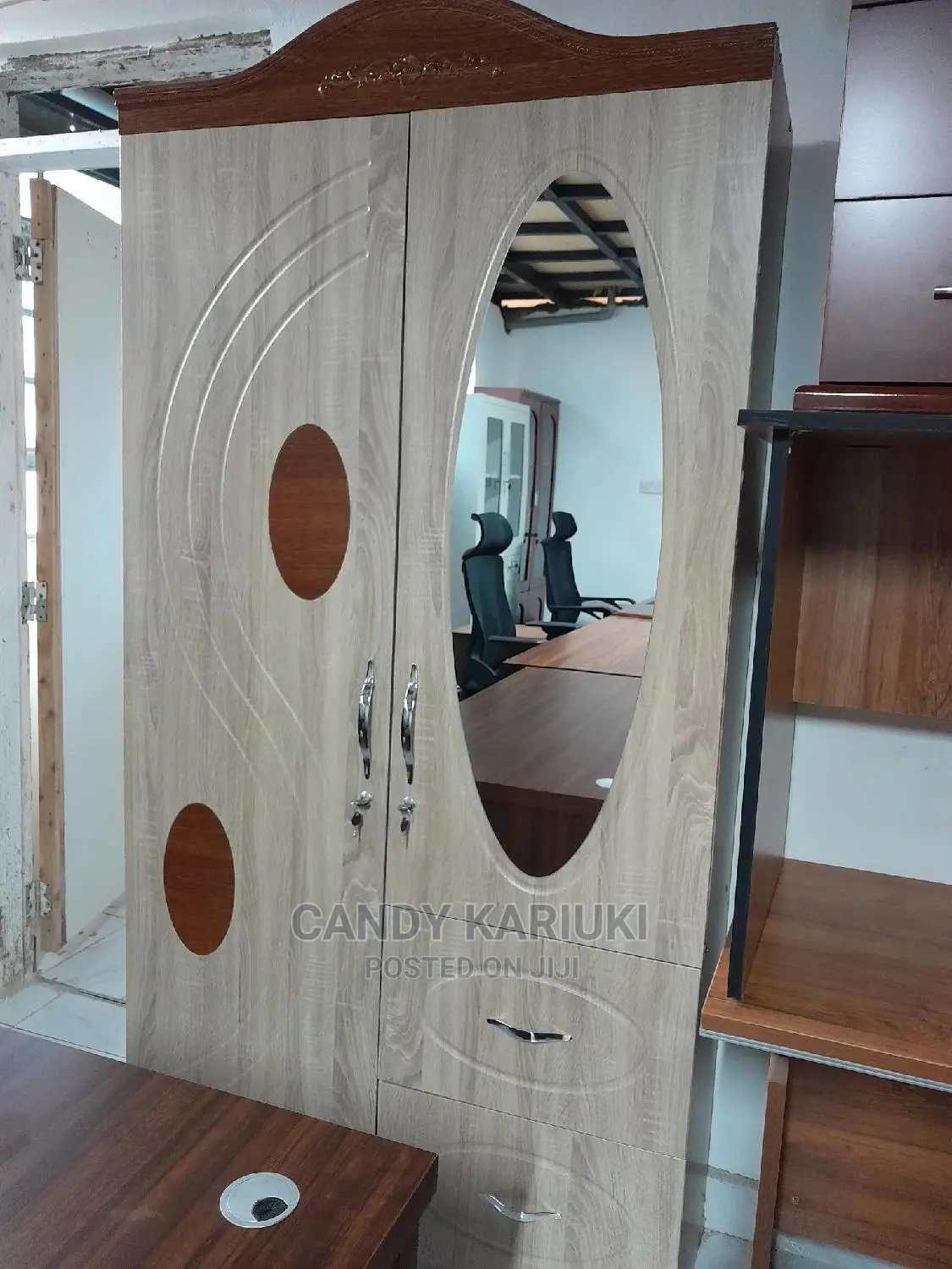 Beige 2 Door Wardrobe