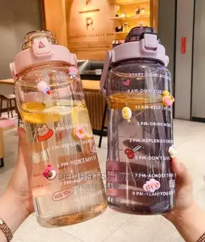2l Motivational Water Bottle With Timing Straw