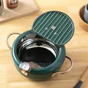 Nordic Green Coloured 3.4l Frying Pot With Thermometer