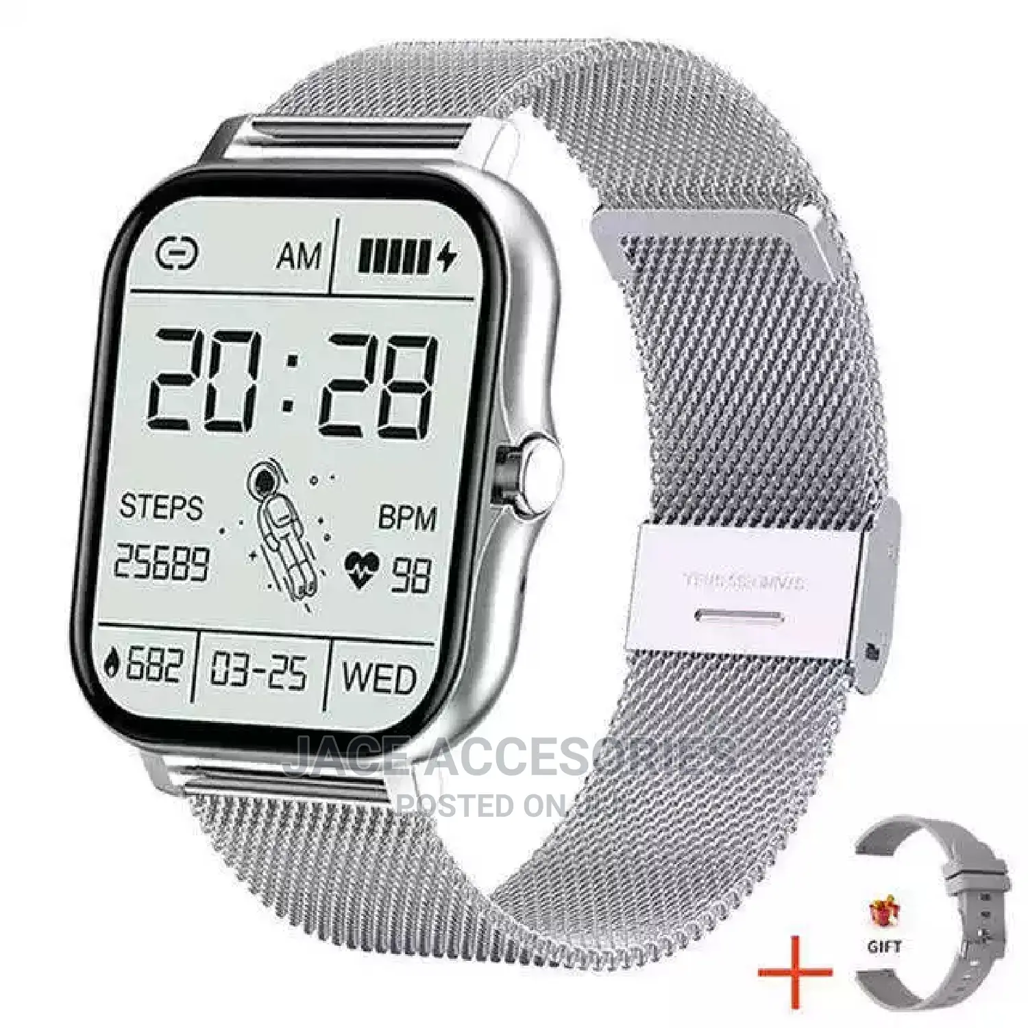 I7 Smart Watch With Stainless Steel Strap