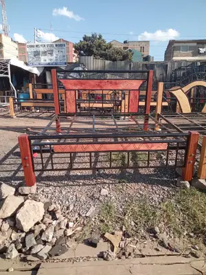 6 by 6 Metalic Frame Mahogany Stands