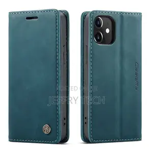 Blue iPhone 12 Pro Caseme Synthetic Leather Wallet Case