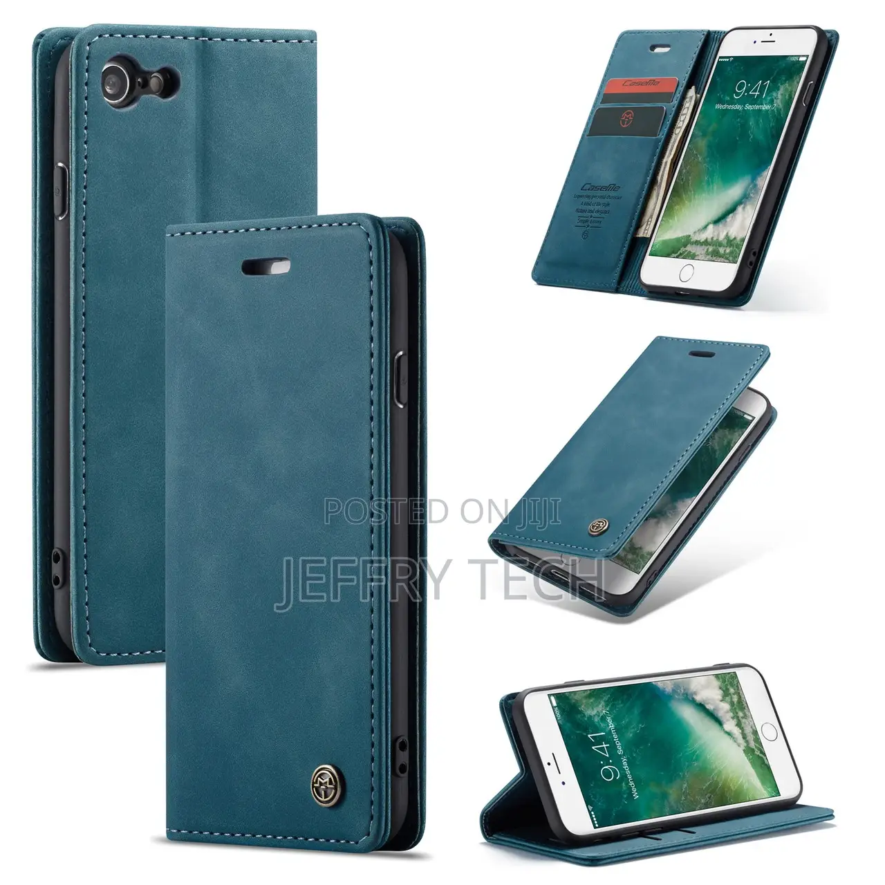 Blue iPhone 6 Plus / 7 Plus / 8 Plus Caseme Compact Flip Wal
