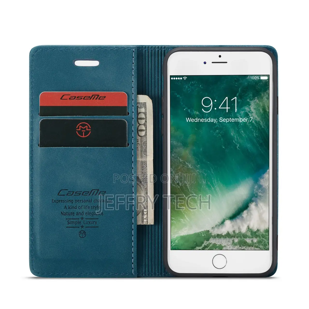 Blue iPhone 6 Plus / 7 Plus / 8 Plus Caseme Compact Flip Wal
