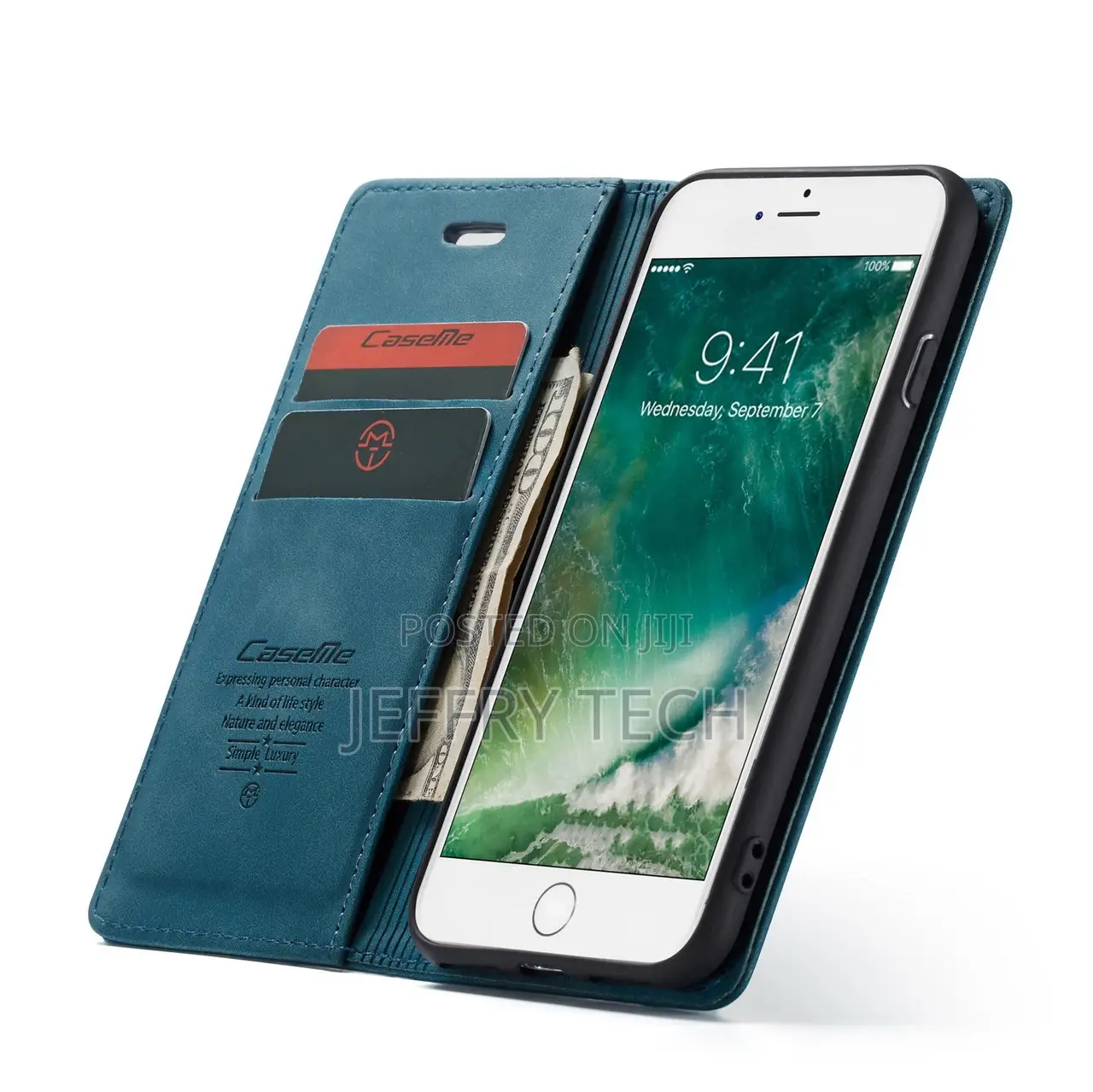 Blue iPhone 6 Plus / 7 Plus / 8 Plus Caseme Compact Flip Wal