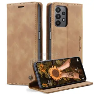 Brown Galaxy A23 Caseme Soft Matte Quality Wallet Case