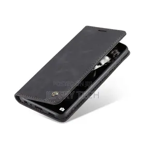 Black Galaxy A72 Caseme Slim Magnetic Classy Wallet Case
