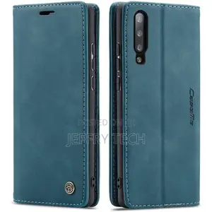 Blue Galaxy A70 Caseme Premium Compact Flip Wallet Case Card