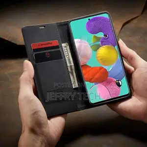 Black Galaxy A71 Caseme Compact Flip Exceptional Wallet Case